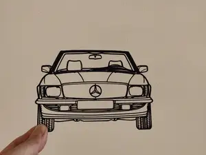 Silhouette Mercedes SL R107 wallart