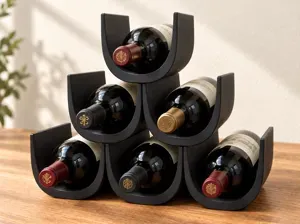 Designer modular wine rack stackable bottles