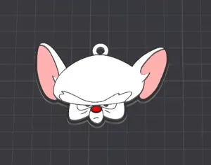 cartoon character brain(pinky-&-the-brain) keychain / necklace charm (free for commercial use)