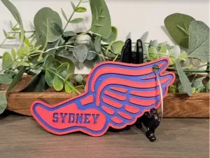 Winged Foot Track Keychain and Bag Tag