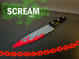 Big scream Knife with blood halloween
