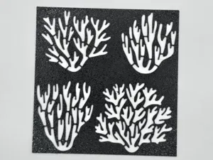 Coral Reef Branche Marine Aquarium Pattern Stencil