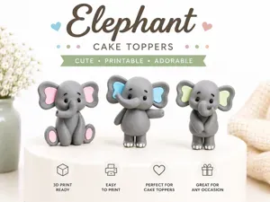 Cute Elephant Cake Topper Collection