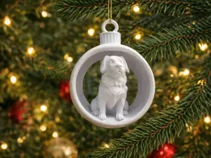 Bernese Mountain Dog in Christmas Bauble.