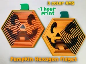 Pumpkin + Face Hexagon Fidget Halloween (59 mins)