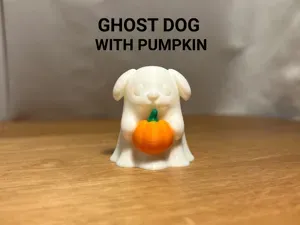 Ghost Dog with Pumpkin