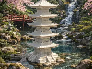 Zen Sakura Pagoda Japanese Garden Edition