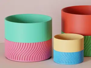 Spiral Plant Pot Vase. Two Part With Drainage.