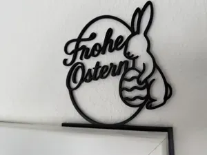 Frohe Ostern Türrahmen mit Osterhase