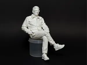 Casual Sitting Man - 3D Coloring Edition