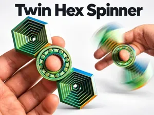 Twin Hex Spinner – Geometric Fidget Spinner