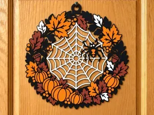 Autumn Spider Web Wreath – Halloween Decor