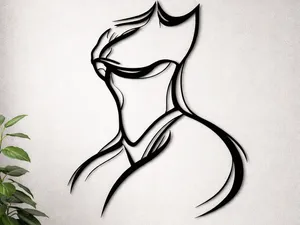 Minimalist thicc female torso wall art