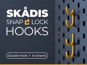 IKEA Skadis Double Hooks - Snap Lock!