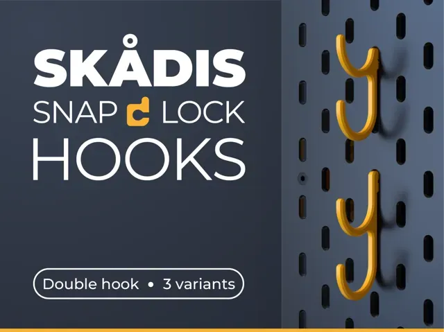 IKEA Skadis Double Hooks - Snap Lock!