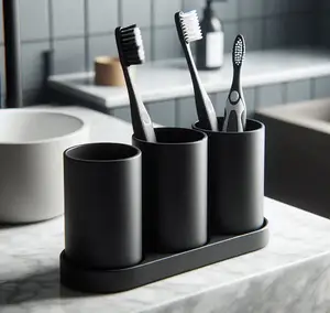 Design Toothbrush Holder Set with 3 Cups
