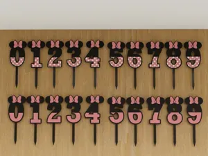 Minnie birthday numbers 0-9 - 2 motifs