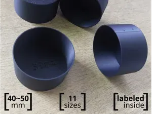 Round Furniture Leg Caps 40-50mm-11 Sizes-Labeled