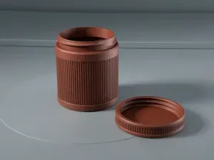 Threaded Screw-Top Container – Ribbed Storage 80mm