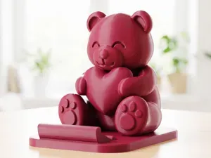 Cute Teddy Bear Phone Stand Hugging Heart #41