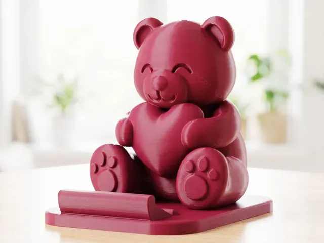 Cute Teddy Bear Phone Stand Hugging Heart #41
