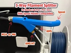 Bambu Lab Filament Splitter with Side Spool Mount