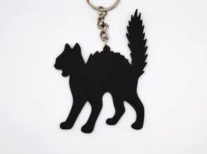 Simple Easy Halloween Black Cat Keychain