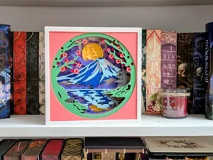 Japanische Schattenbox – Fuji, Sakura & Pagode