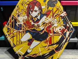 Momo Ayase "Supernatural Power" Hexagon Hueforge