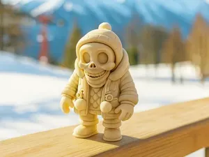 Winter-Skelettbuddy im Flauschmantel