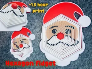 Santa Claus Hexagon Fidget Toy (<1.5 hours)