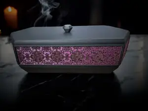 Ornate Wide Incense Box with Lid