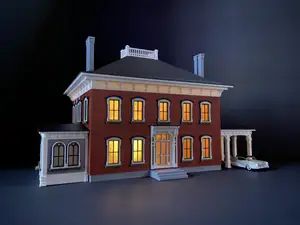 Italianate style Victorian era house. HO Scale