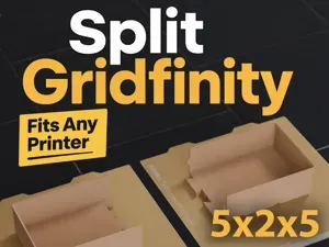5x2 A1 Mini Gridfinity Bin (5U) Dovetail Split Fit