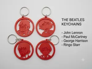 The Beatles keychains. Paul, Ringo, John, George