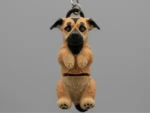 Mixed Breed Dog Articulated Keychain