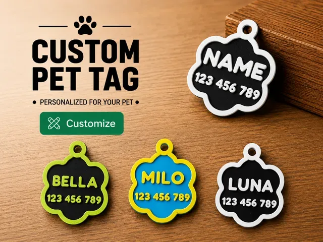 Flower-Shape Fully Custom Pet Tag