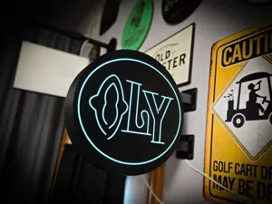 OLYMPIA “OLY” BEER ~ 2-Sided Round Lightbox