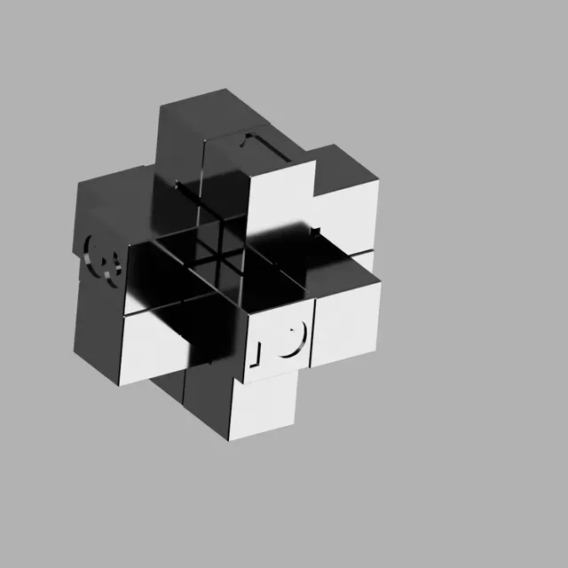 Burr 3D Cross Puzzle – Free 3D Printable Model — Фото 4 из 12