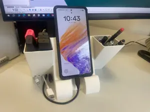 Desktop Organizer + Handyhalter mit Kabelorganizer
