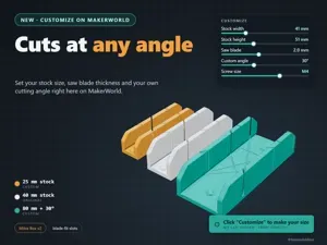 Customizable Mitre Box: Any Size, 90/45/Custom