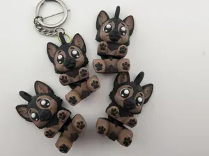 German Shepherd Keychain Flexi Toy Kawaii Fidget