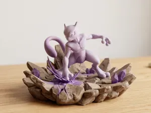 Mewtwo Psychic Blast Diorama