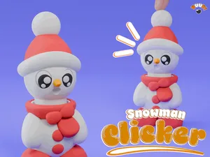 Cute Snowman Clicker - Christmas Fidget + Keychain