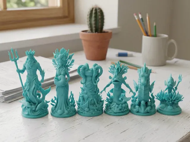 Ocean Kingdom Chess Set – Underwater Fantasy Piece — Фото 4 из 6