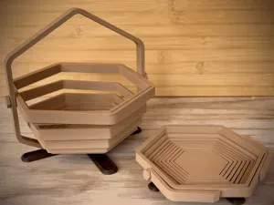 Foldable Basket | Spiral Hexagon Bowl