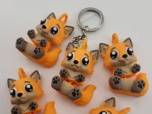 Fox Keychain Kawaii Flexi Toy Articulated Fidget
