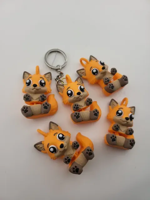 Fox Keychain Kawaii Flexi Toy Articulated Fidget — Image 7 of 8