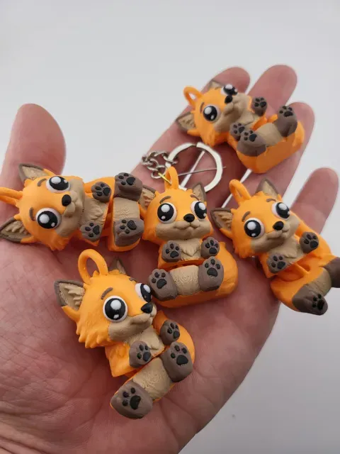 Fox Keychain Kawaii Flexi Toy Articulated Fidget — Image 5 of 8