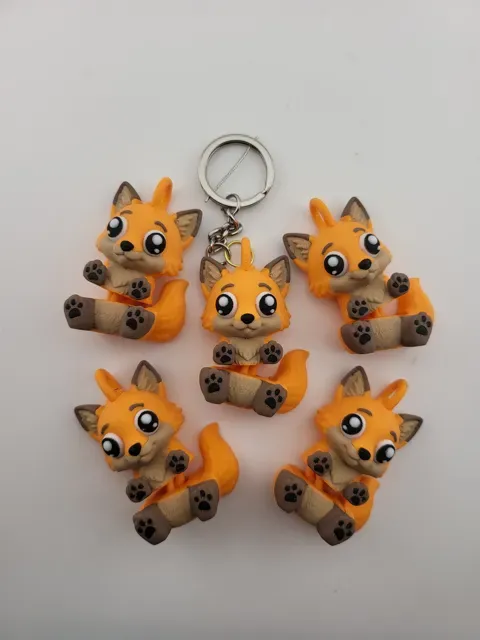 Fox Keychain Kawaii Flexi Toy Articulated Fidget — Image 4 of 8